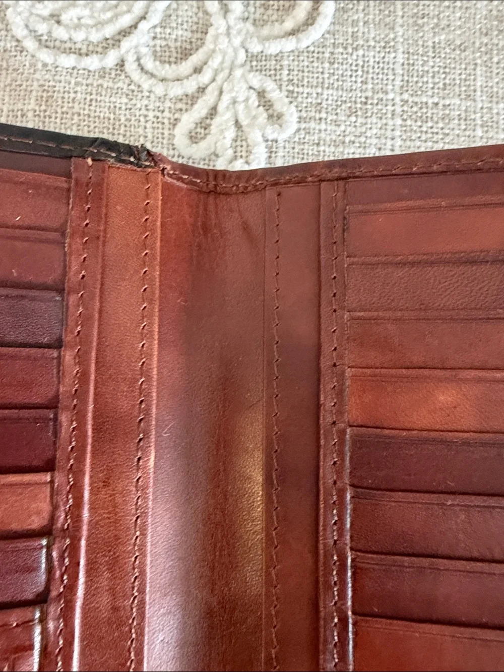 Remington 12 Ga Vintage Brown and Black Leather Slim Long Bifold Wallet